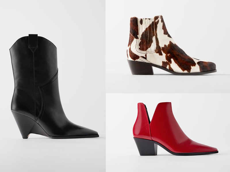 botines-cowboy-zara LOS ZAPATOS DE MODA EN OTOÑO 2019 Y CÓMO COMBINARLOS